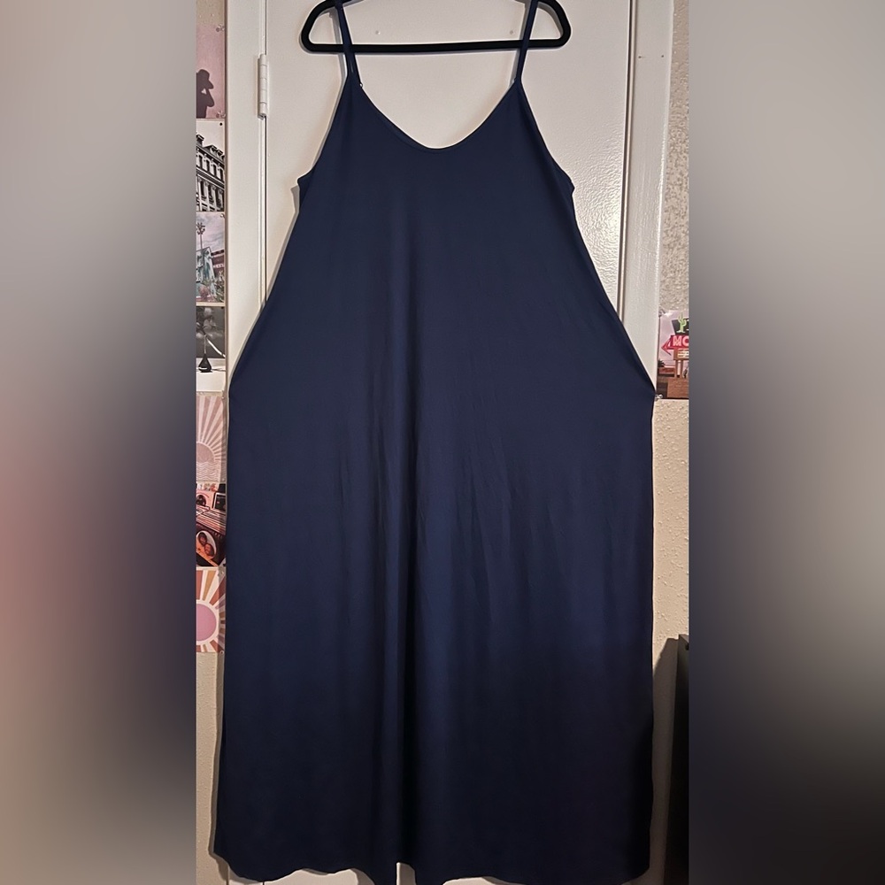 Blue spaghetti strap dress